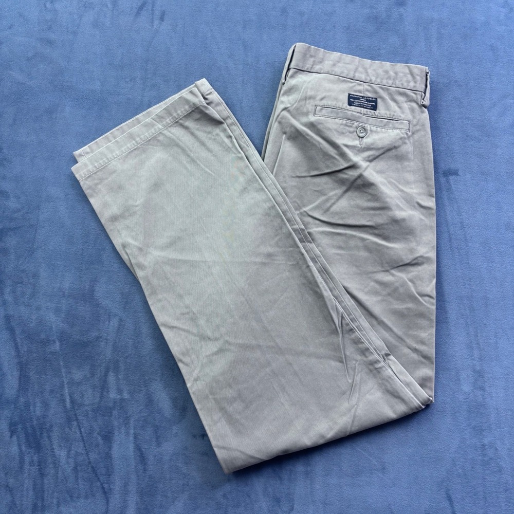 Banana Republic Gavin Chino Khaki Tan Straight Leg Pants Mens 36x34 Cotton Twill